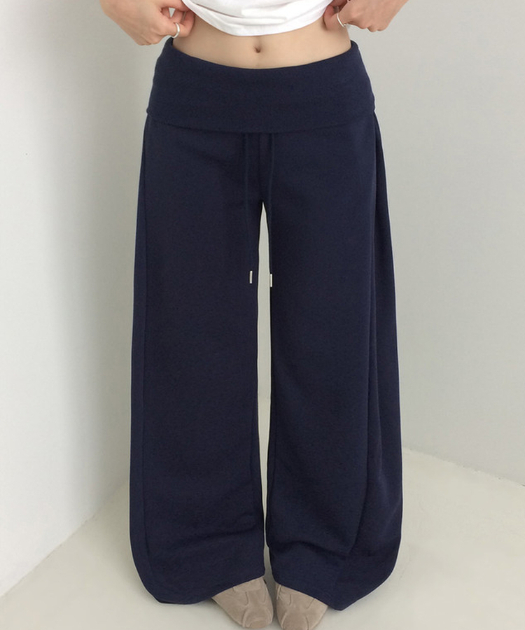 【丈別】シャーリングワイドトレーニングパンツ(5color) NAVY