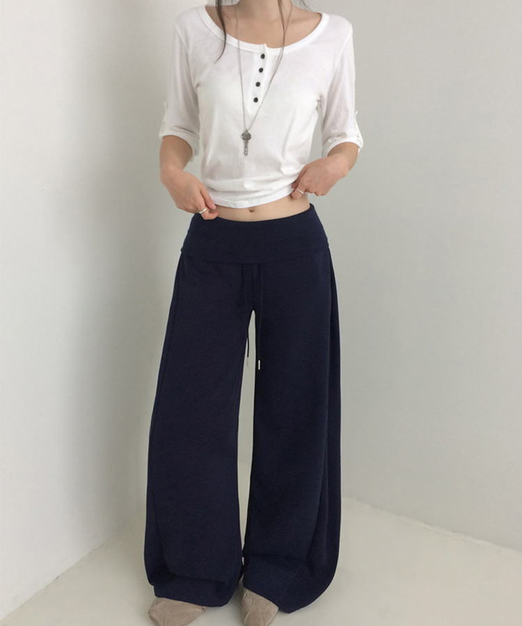 【丈別】シャーリングワイドトレーニングパンツ(5color) NAVY