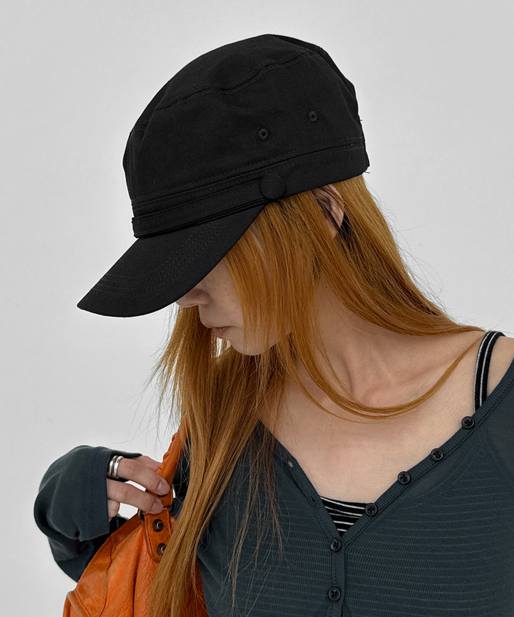 ヴィンテージボタンキャップ BLACK