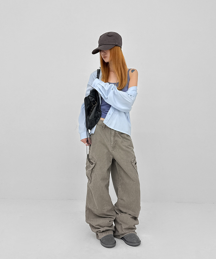 ヴィンテージボタンキャップ CHARCOAL