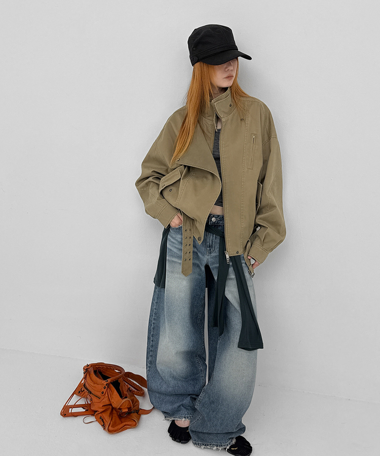 バルーンワイドデニムパンツ BLUE