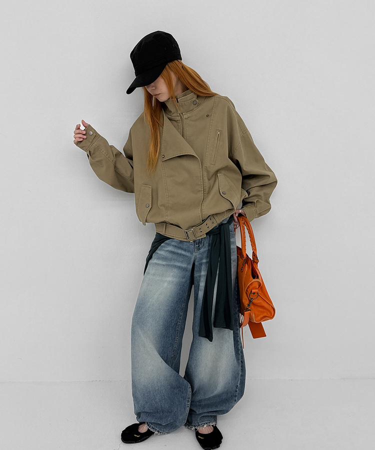 バルーンワイドデニムパンツ BLUE