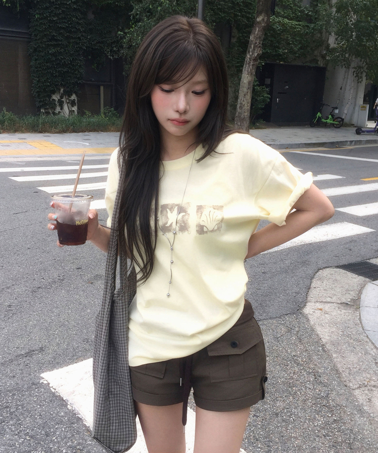 ポケットロールアップショートパンツ BROWN