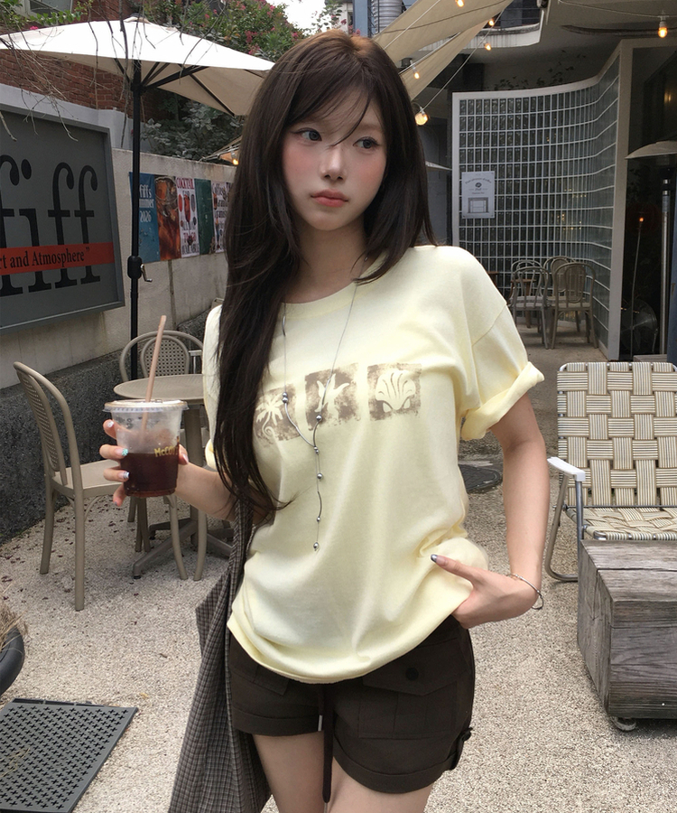 ポケットロールアップショートパンツ BROWN