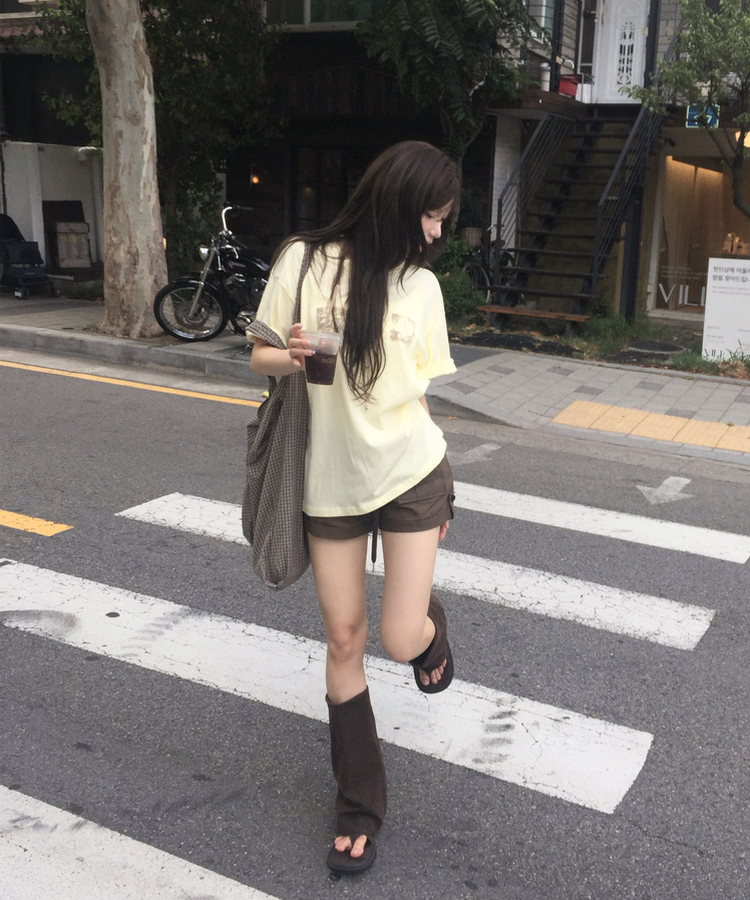 ポケットロールアップショートパンツ BROWN
