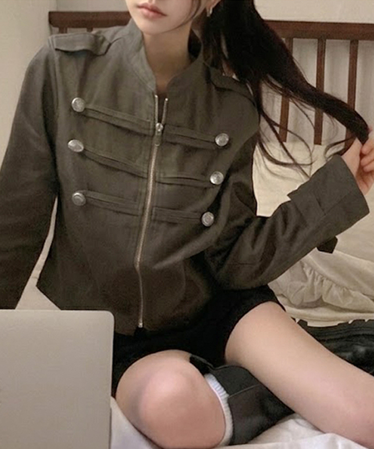 ナポレオンクロップドジャケット KHAKI
