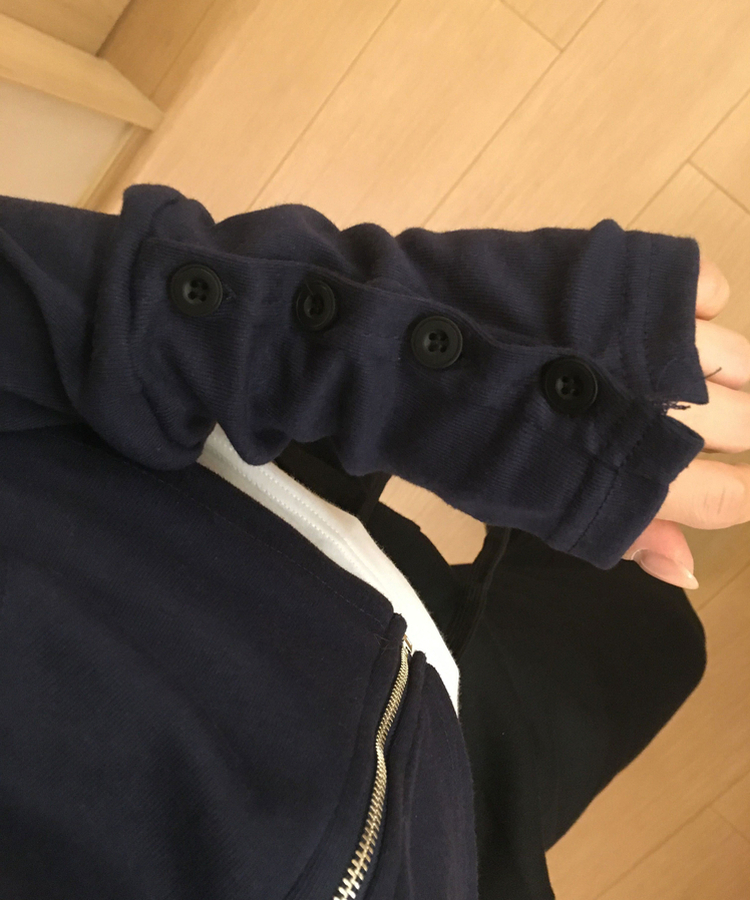 スリムジップアップフードトレーナー(12color) NAVY