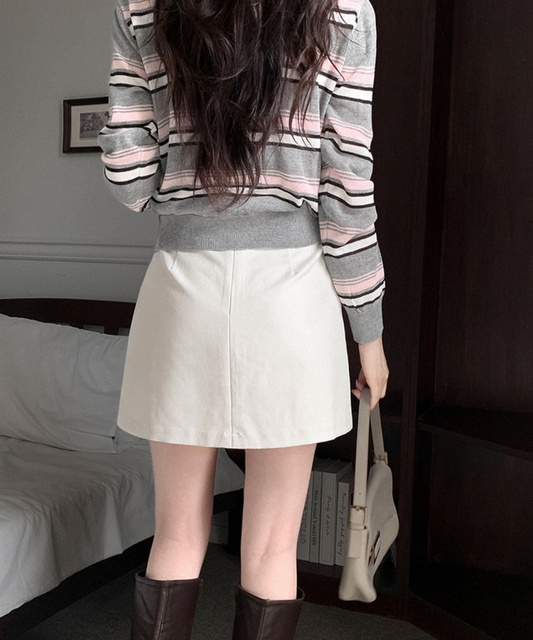 Aラインミニスカート IVORY