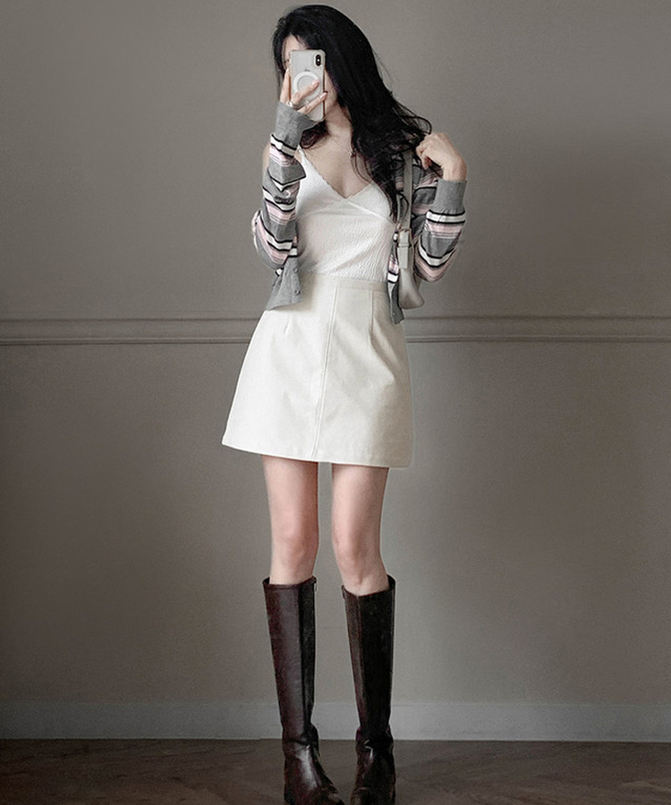 Aラインミニスカート IVORY