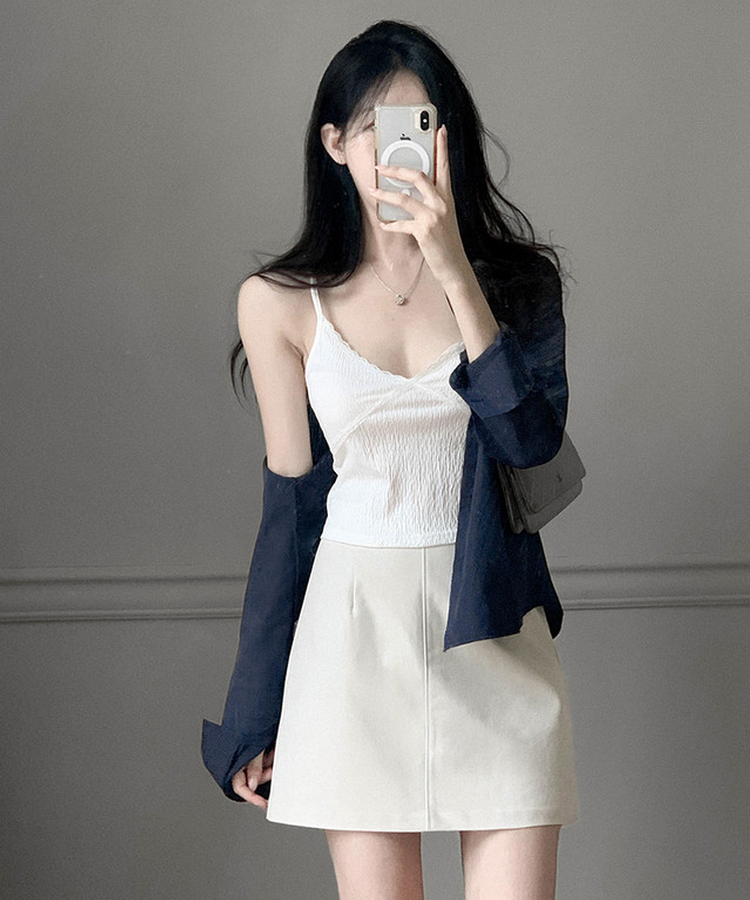 ベーシックボタンラインシャツ NAVY