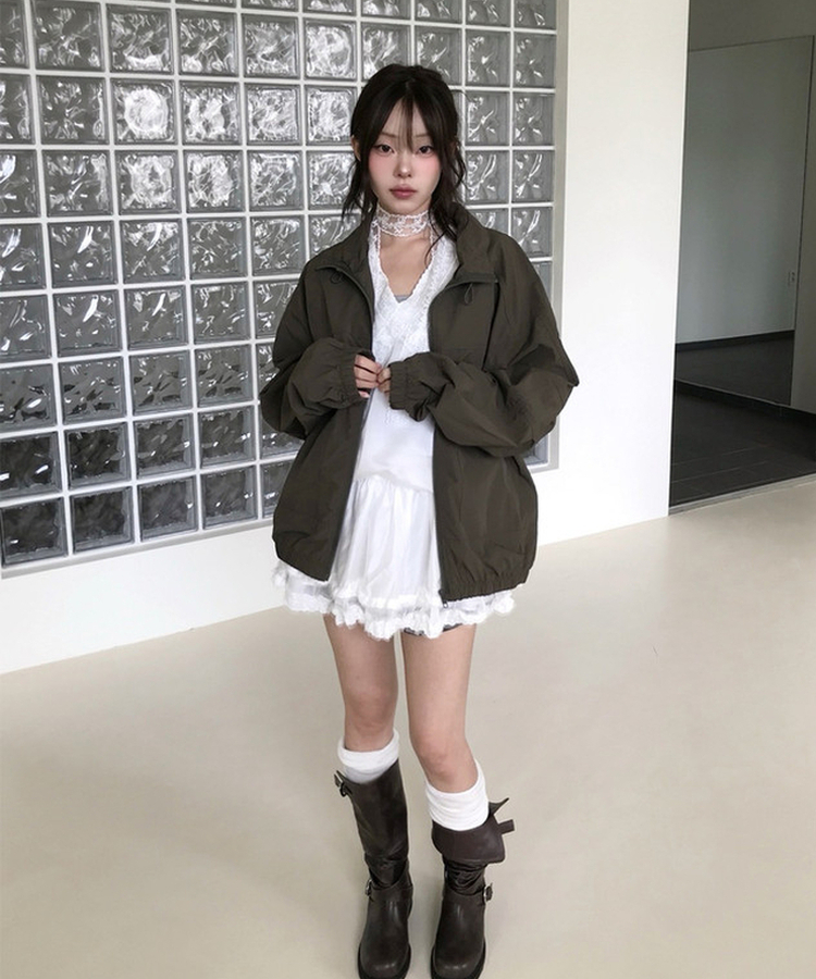 レースストリングキャミソールミニワンピース IVORY