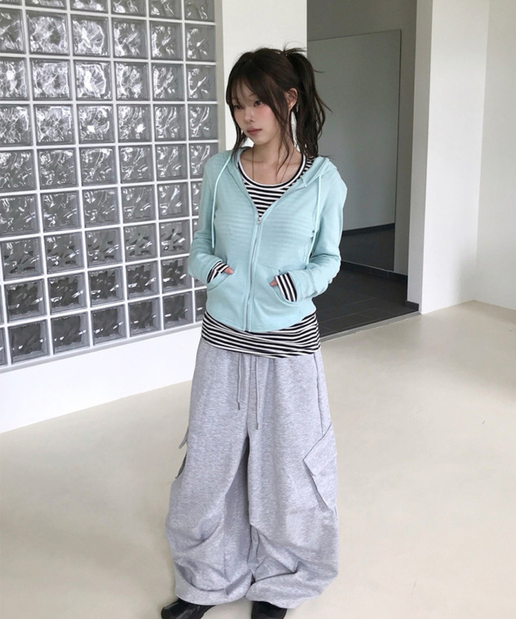 ウエストゴムカーゴストリングバルーンパンツ MERANGE GRAY