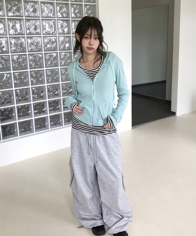 ウエストゴムカーゴストリングバルーンパンツ MERANGE GRAY
