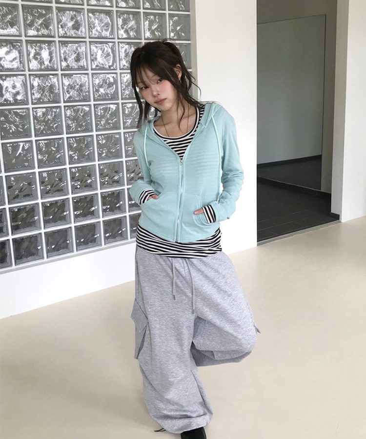 ウエストゴムカーゴストリングバルーンパンツ MERANGE GRAY