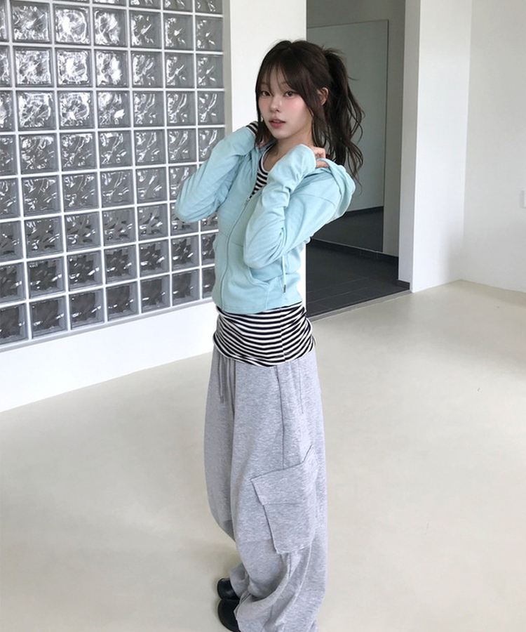ウエストゴムカーゴストリングバルーンパンツ MERANGE GRAY
