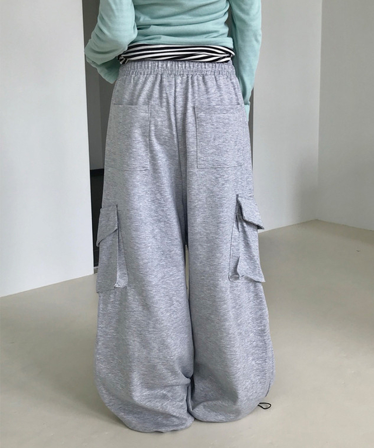 ウエストゴムカーゴストリングバルーンパンツ MERANGE GRAY