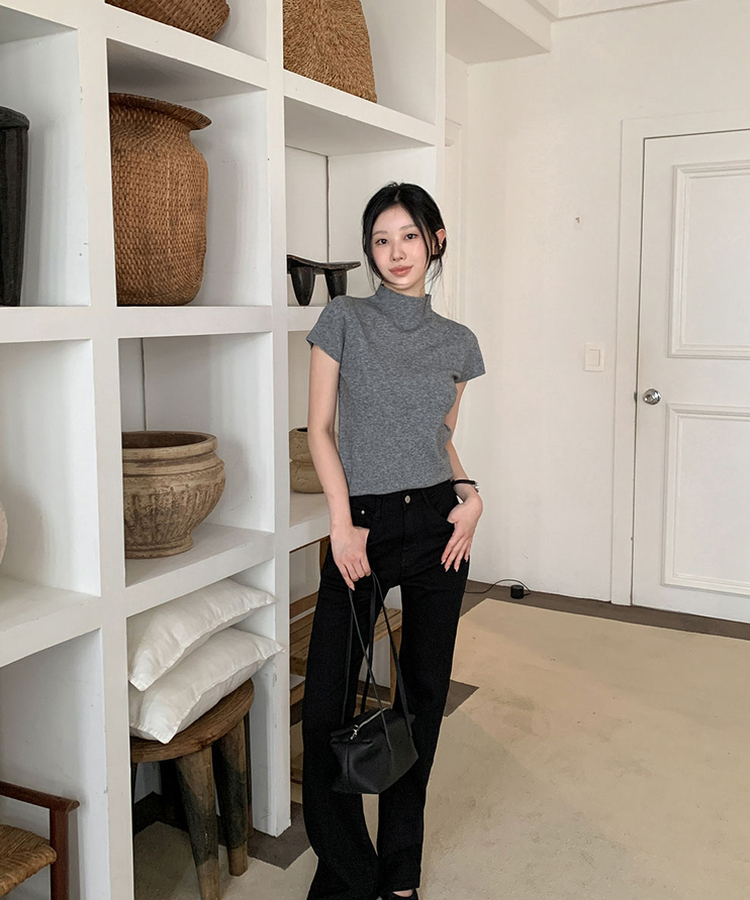 【丈別】ローライズブーツカットパンツ BLACK