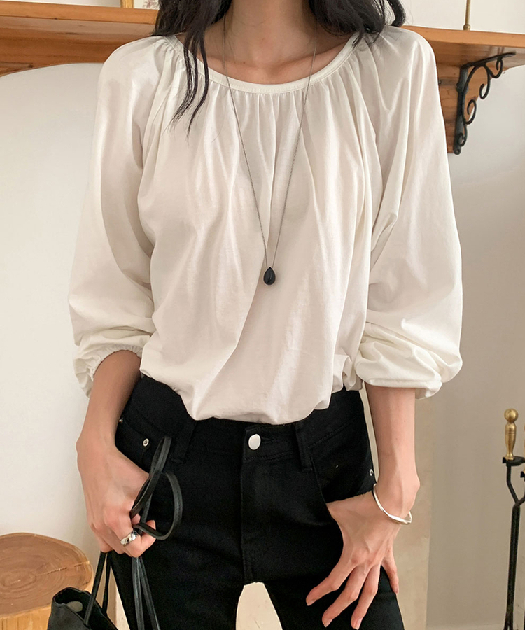 シャーリングルーズTシャツ IVORY