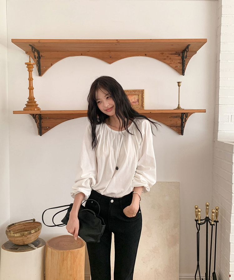 シャーリングルーズTシャツ IVORY