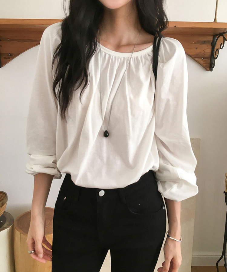 シャーリングルーズTシャツ IVORY
