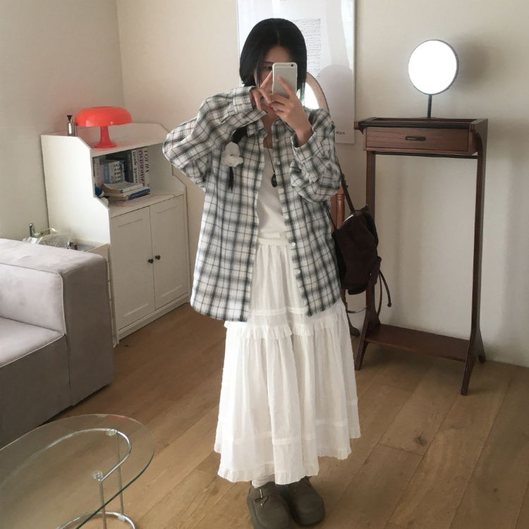 レースティアードロングスカート IVORY