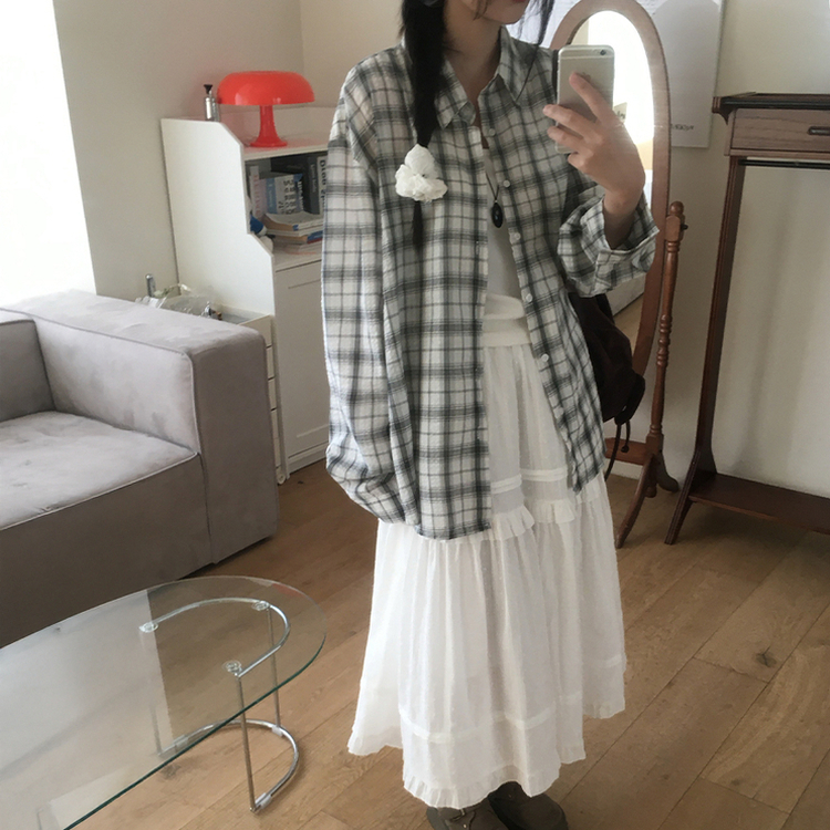 レースティアードロングスカート IVORY