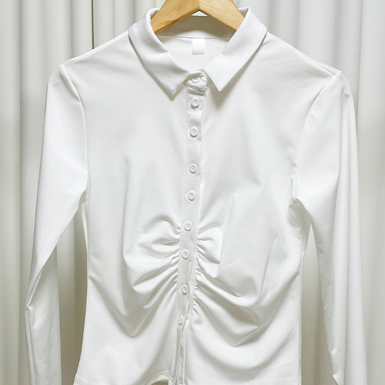 シャーリングシャツブラウス