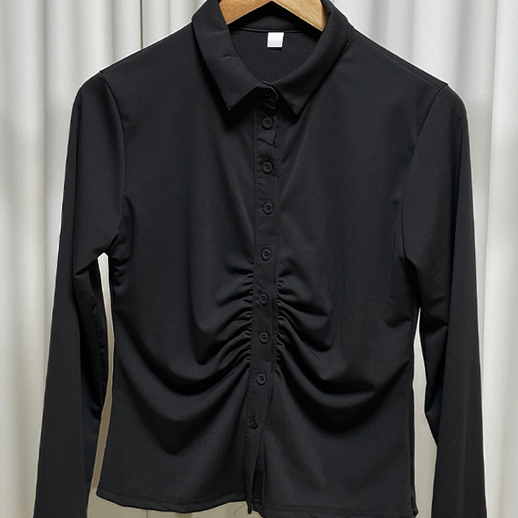 シャーリングシャツブラウス