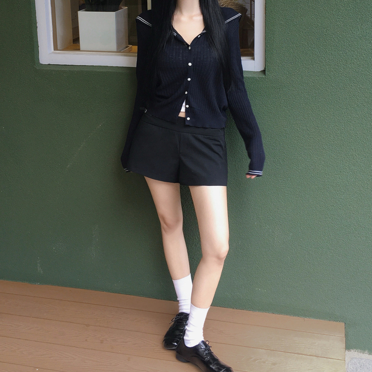 セーラーカラーリブニットカーディガン NAVY