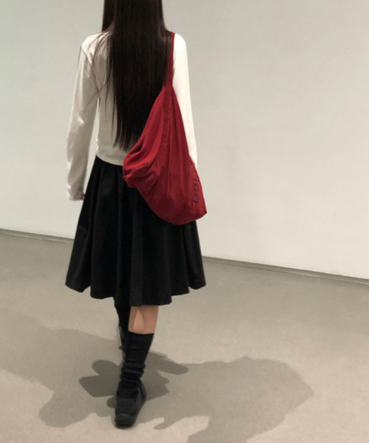 シンプルフレアミディスカート BLACK