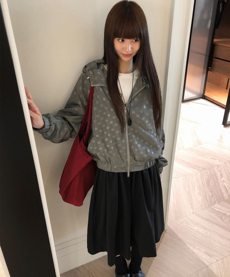 シンプルフレアミディスカート BLACK