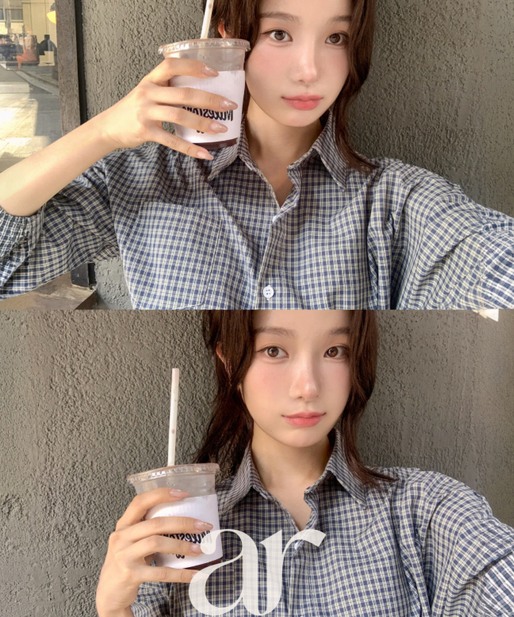 （さりげないチェックパターン♥）小柄チェック ルーズフィット シャツ NAVY