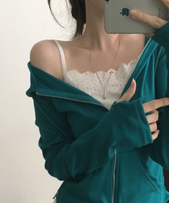 빈스 워머 무지 데일리 슬림핏 후드집업점퍼 12color 틸그린