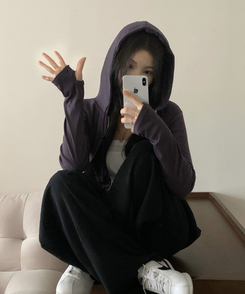 빈스 워머 무지 데일리 슬림핏 후드집업점퍼 12color 퍼플