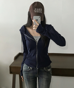 빈스 워머 무지 데일리 슬림핏 후드집업점퍼 12color 네이비