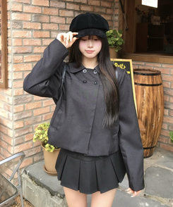 플리츠 미니스커트 블랙