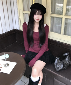 【1+1⭐기획】레이어드 슬림 컬러 긴팔 티셔츠 9color 와인