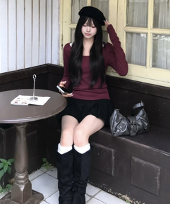 【1+1⭐기획】레이어드 슬림 컬러 긴팔 티셔츠 9color 와인