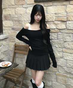 【1+1⭐기획】레이어드 슬림 컬러 긴팔 티셔츠 9color 검정