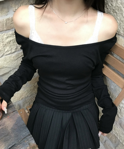 【1+1⭐기획】레이어드 슬림 컬러 긴팔 티셔츠 9color 검정