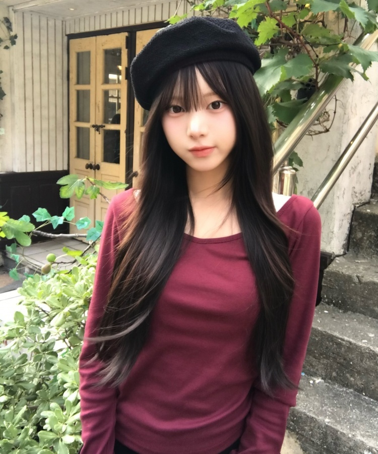 【1+1⭐기획】레이어드 슬림 컬러 긴팔 티셔츠 9color 와인
