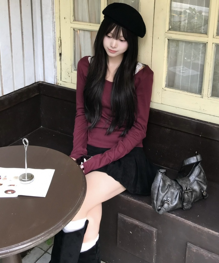 【1+1⭐기획】레이어드 슬림 컬러 긴팔 티셔츠 9color 와인