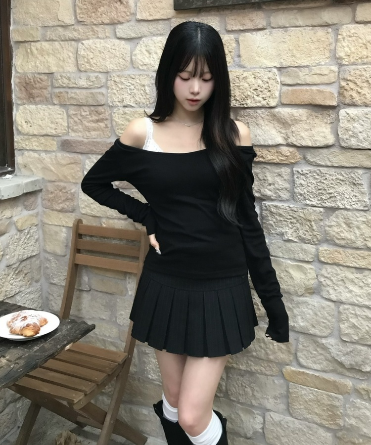 【1+1⭐기획】레이어드 슬림 컬러 긴팔 티셔츠 9color 검정