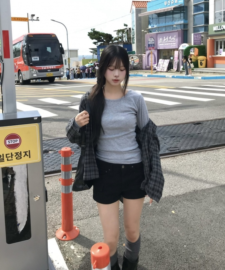【1+1⭐기획】레이어드 슬림 컬러 긴팔 티셔츠 9color 회색