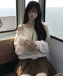 스웨이드 플리츠 미니스커트 밤색