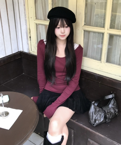 스웨이드 플리츠 미니스커트 검정