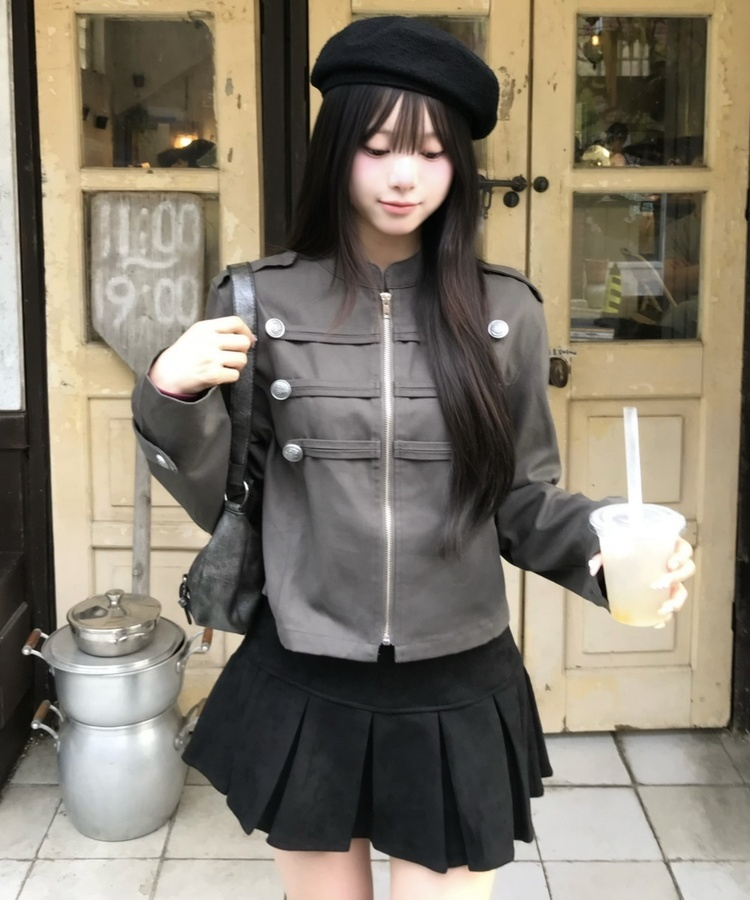 나폴레옹 쇼트 재킷 카키