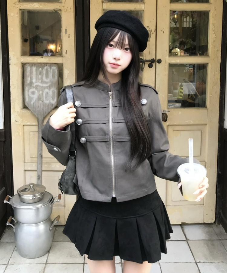 나폴레옹 쇼트 재킷 카키