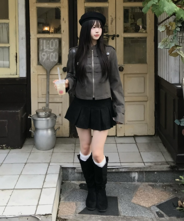 나폴레옹 쇼트 재킷 카키