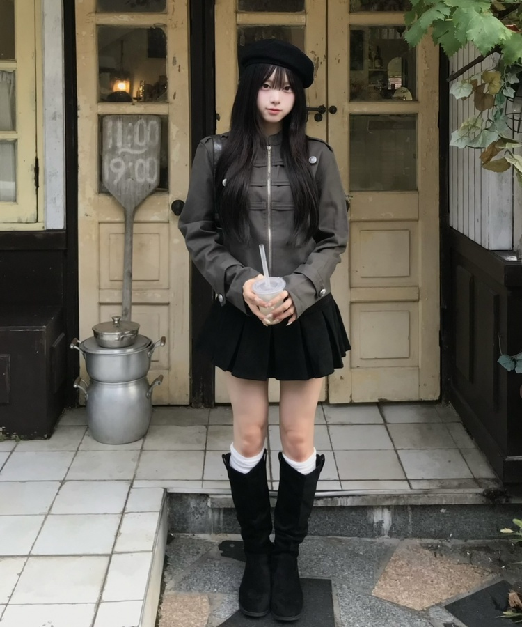 나폴레옹 쇼트 재킷 카키